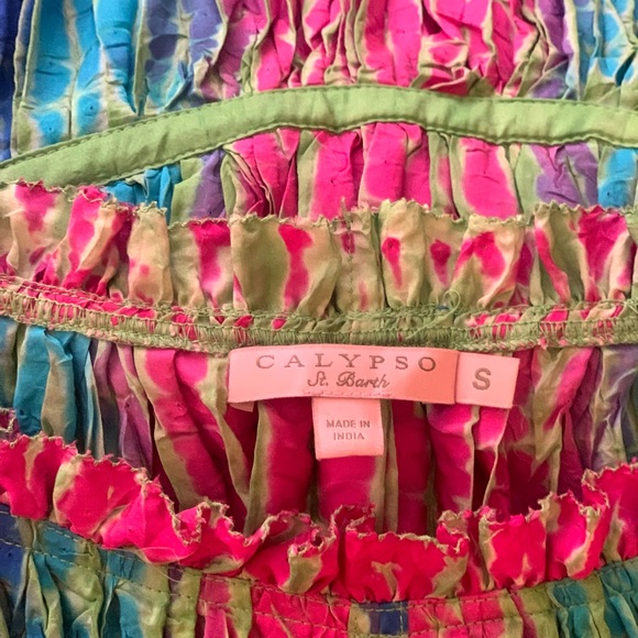 Sold | Calypso colorful plisse maxi dress . Size small - Picture 4 of 10